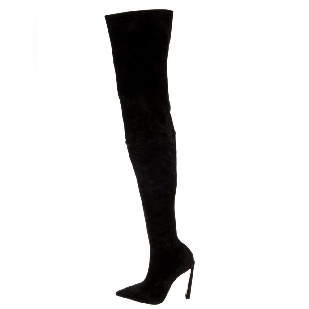 Christian Louboutin Condora Black Over-the-Knee Boots suede